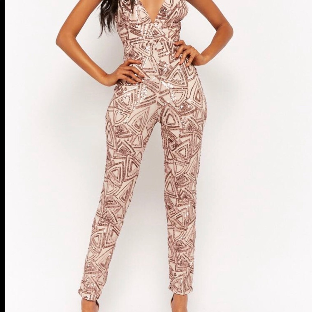 Gold sequin jumpsuit